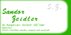 sandor zeidler business card